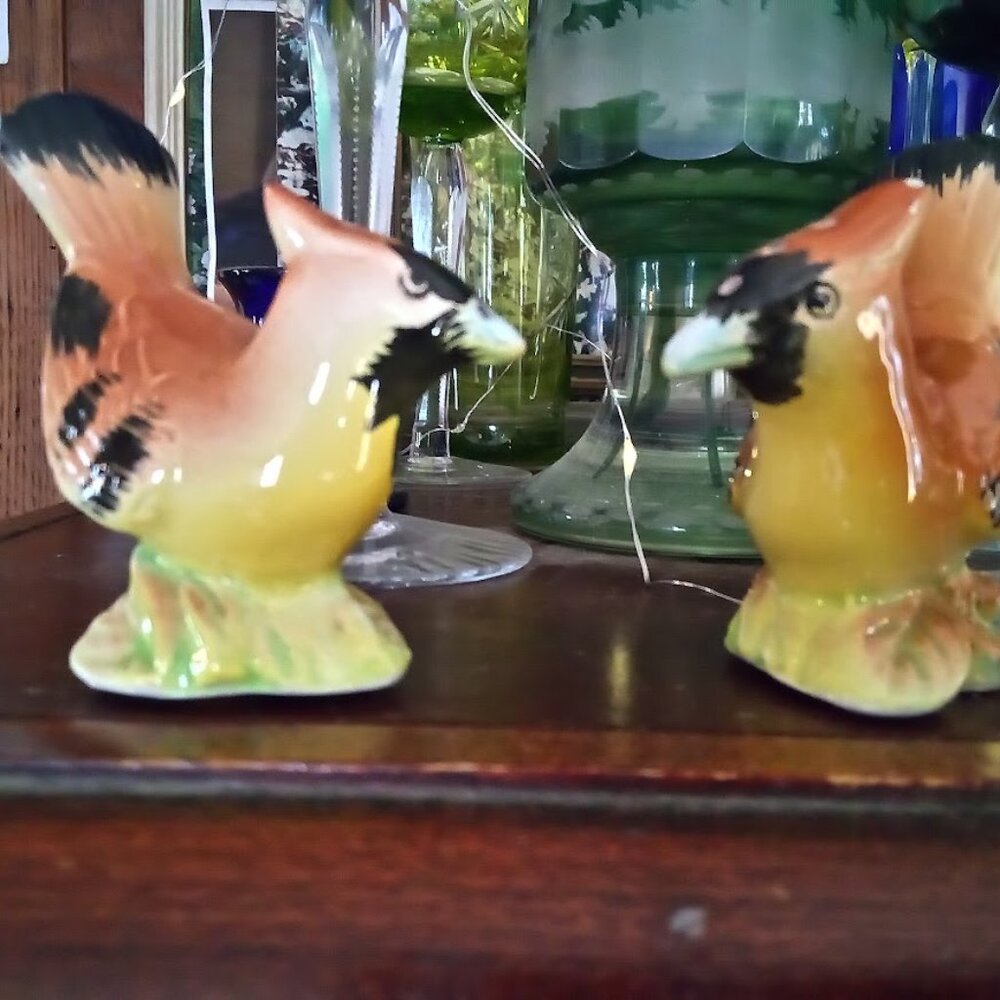 Cardinal vintage salt and pepper shackers ec